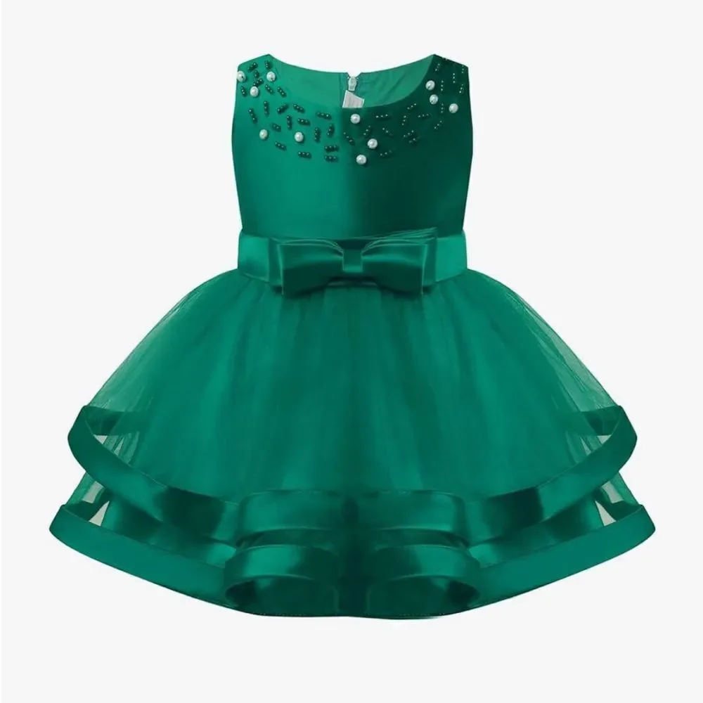 Boutique Emerald Green Holiday Party Dress NWOT size 6-12 months